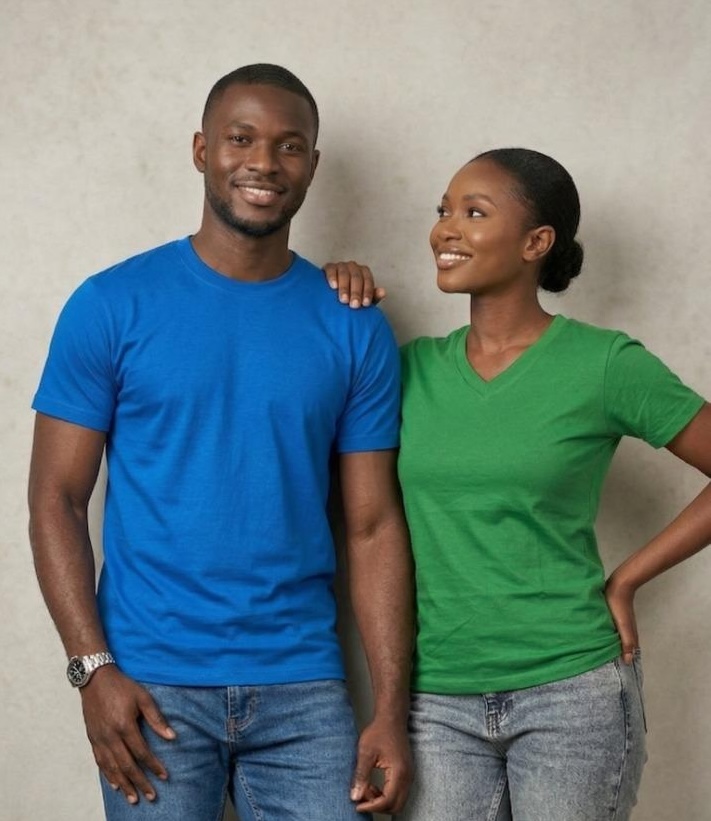 Friends wearing Simple Fashion shirts